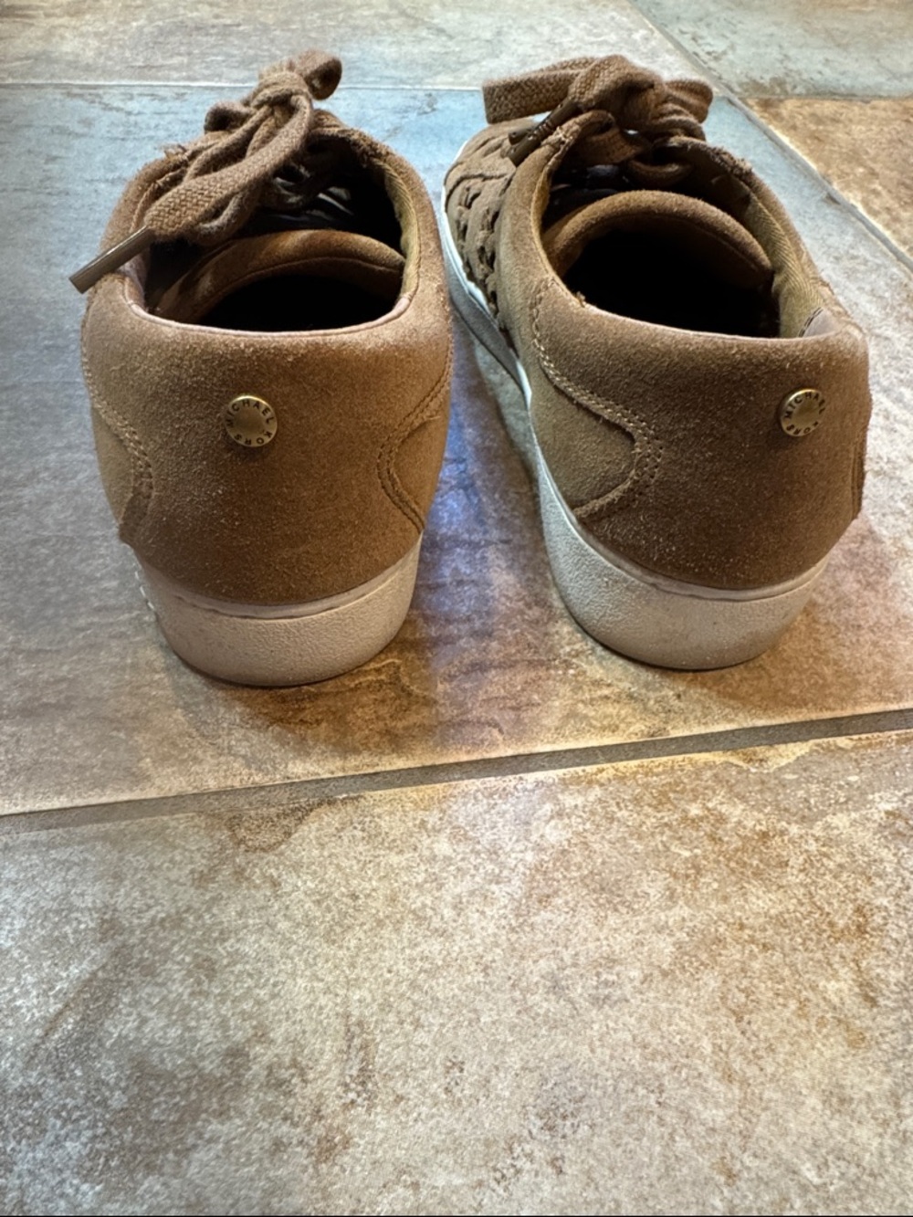 Michael Kors Women's Tan Suede Lace-Up Sneakers - Picture 4 of 5